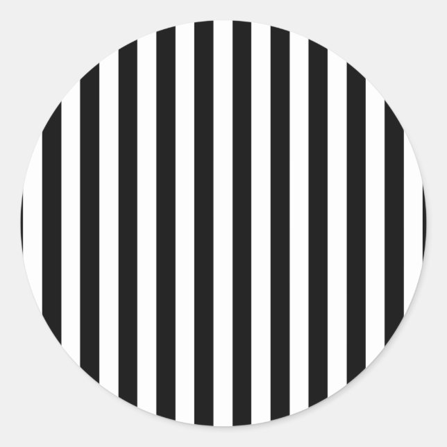 Sticker Rond Bandes noires et blanches, Motif rayé, Lignes (Devant)