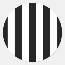 Sticker Rond Bandes noires et blanches, Motif rayé, Lignes