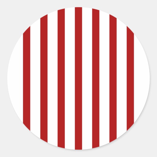 Sticker Rond Bandes verticales rouges - Bandes rouges et blanch (Devant)