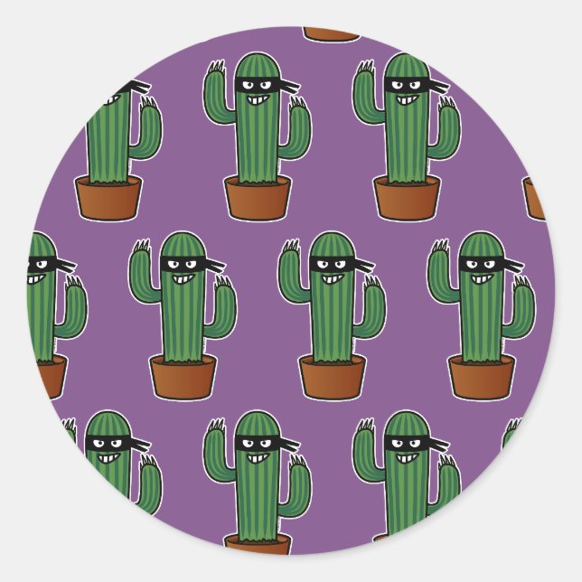 Sticker Rond Bandido ninja masqué bandit sournois (Devant)