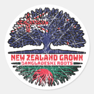 Sticker Rond Bangladesh New Zealander Nouvelle-Zélande