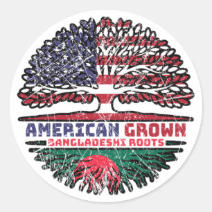 Sticker Rond Bangladesh US American USA United