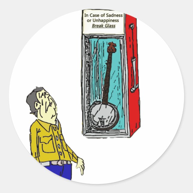 Sticker Rond Banjo d'urgence (Devant)