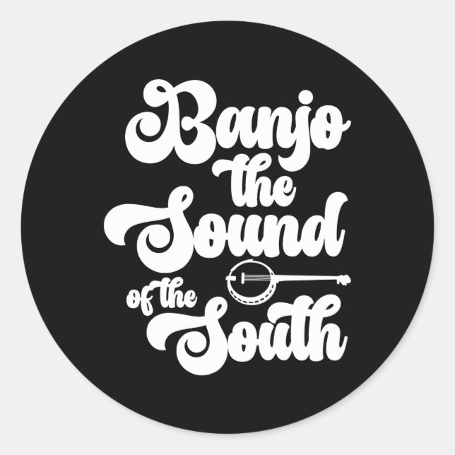 Sticker Rond Banjo Le Son Du Sud Bluegrass Banjo Playe (Devant)