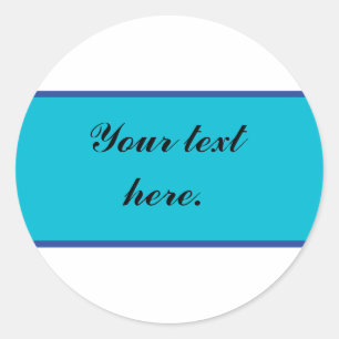 Sticker Rond Bannière bleue avec texte personnalisé