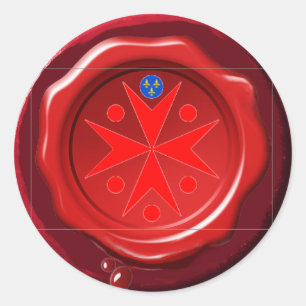 Sticker Rond Bannière de la Marine Toscane Medici RED WAX SEAL