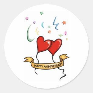Sticker Rond Bannière du bon anniversaire