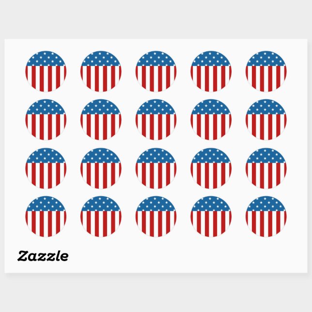 Sticker Rond Bannière étoilée (Feuille)