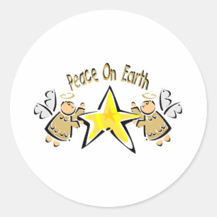 Sticker Rond Bannière Paix sur Terre