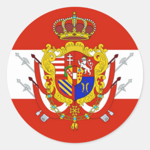 Sticker Rond Bannière rouge blanc Grand-Duché de Toscane