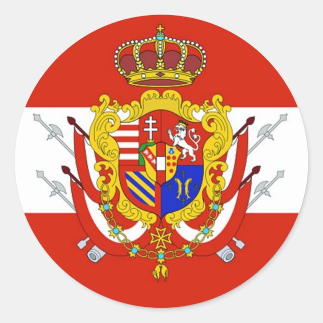 Sticker Rond Bannière rouge blanc Grand-Duché de Toscane (Devant)