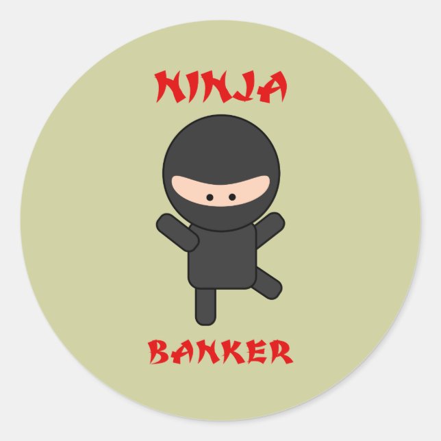 Sticker Rond banquier ninja (Devant)