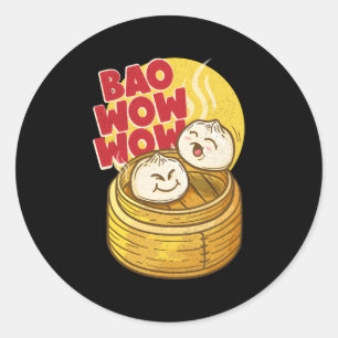 Sticker Rond Bao Wow Baozi Chinois Dim Sum Asian Steven