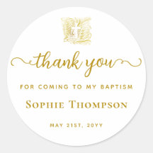 Baptême Gold Dove Croix blanche Merci élégant