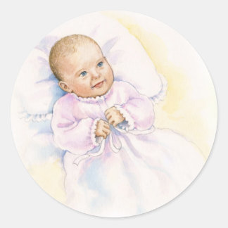 Sticker Rond Baptême ou bébé baptême