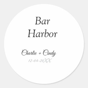 Sticker Rond Bar Harbour bachelorée fête d'honneur mariage a