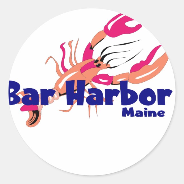 Sticker Rond Bar Harbour, Maine (Devant)