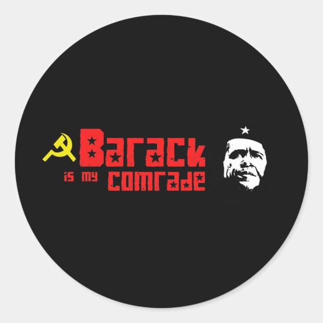 Sticker Rond Barack est mon camarade (Devant)