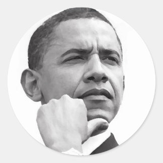 STICKER ROND BARACK OBAMA, 44E PRÉSIDENT DES ÉTATS-UNIS