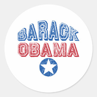 Sticker Rond Barack Obama Star