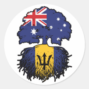 Sticker Rond Barbade Barbadien Australie Australie racine d'arb