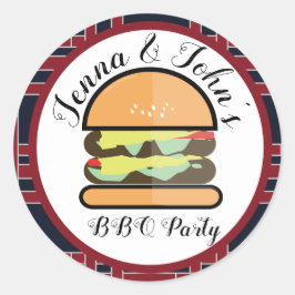 Sticker Rond Barbecue Bébé Q Fête d'anniversaire Baby Shower