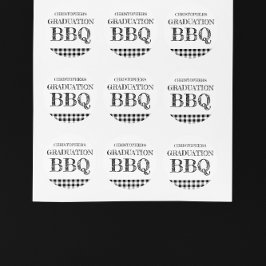 Sticker Rond Barbecue de fin d'études à carreaux