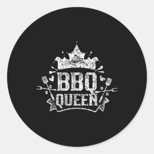 Sticker Rond Barbecue Queen Byrbecue Grill Grill Bbq