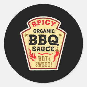 Sticker Rond Barbecue Sauce Grill Grillade épicé chaud Ketchup