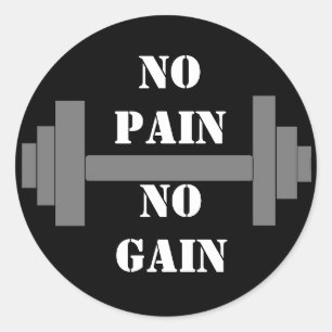 Sticker Rond barbell NO PAIN NO GAIN
