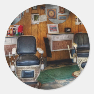 Sticker Rond Barber - Frenchtown, NJ - Deux vieux fauteuils de 
