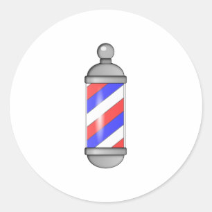 Sticker Rond Barber shop Pole