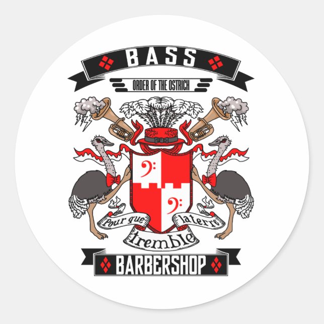 Sticker Rond Barbershop Basse Armoiries (Devant)