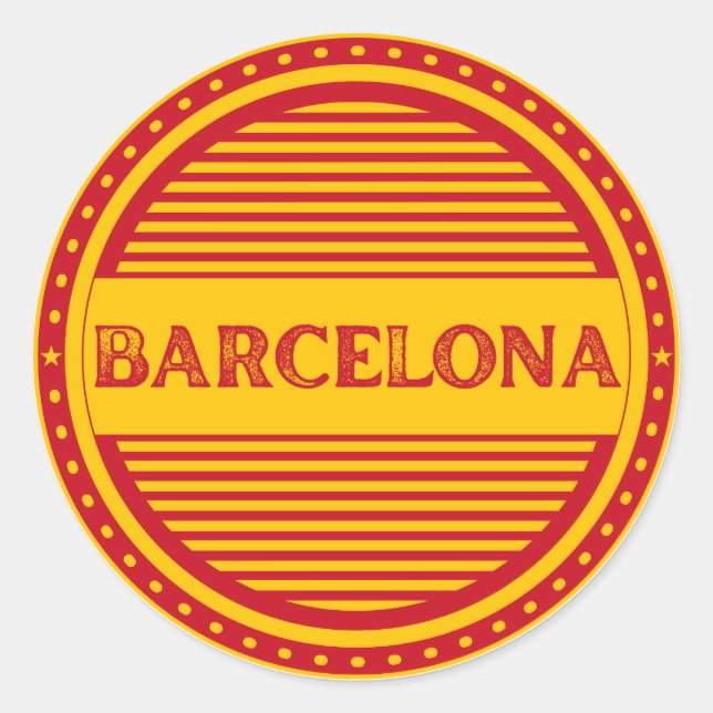 Sticker Rond Barcelona City Pride Emblem – Spanish Identity (Devant)