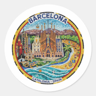 STICKER ROND BARCELONE