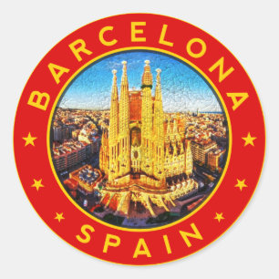 Sticker Rond Barcelone Espagne