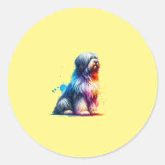 Sticker Rond Bargamasco Sheepdog