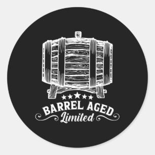 Sticker Rond Baril Bourbon Whiskey vieilli Boire Alcool