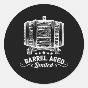 Sticker Rond Baril Bourbon Whiskey vieilli Boire Alcool