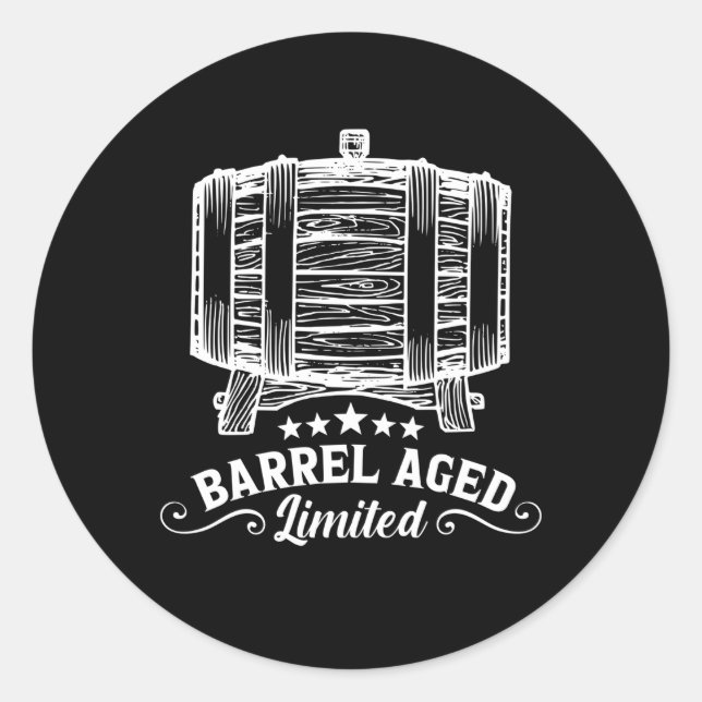 Sticker Rond Baril Bourbon Whiskey vieilli Boire Alcool (Devant)