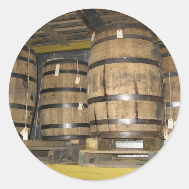 Sticker Rond Barils de Whiskey (Devant)