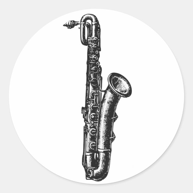 Sticker Rond Baritone saxophone (Devant)