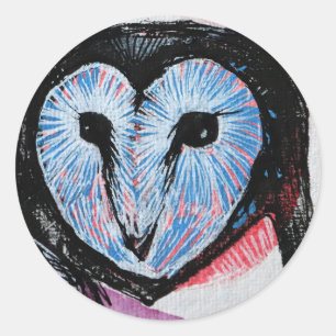 Sticker Rond Barn Owl Art