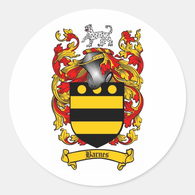 STICKER ROND BARNES FAMILLE CREST - BARNES COUVERTURE D'ARMES (Devant)