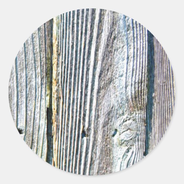 Sticker Rond Barnwood bois grain écorce rustique (Devant)