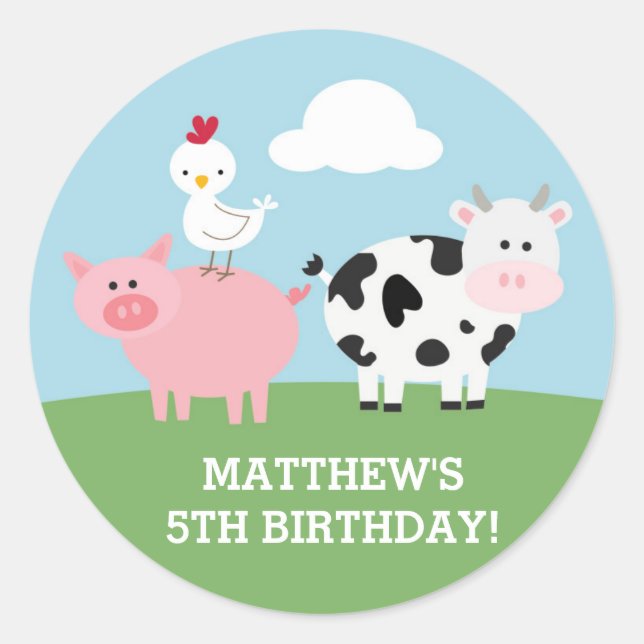 Sticker Rond Barnyard Bash (Devant)