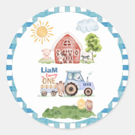 Sticker Rond Barnyard Fun 1st Birthday