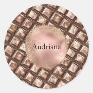 Sticker Rond Barre à bonbons au chocolat
