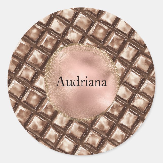 Sticker Rond Barre à bonbons au chocolat (Devant)