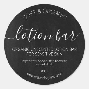 Sticker Rond Barre de Lotion Bio Noire Sans Parfum Faite À La M